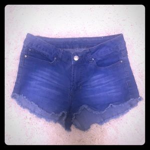 High waisted blue jean shorts!